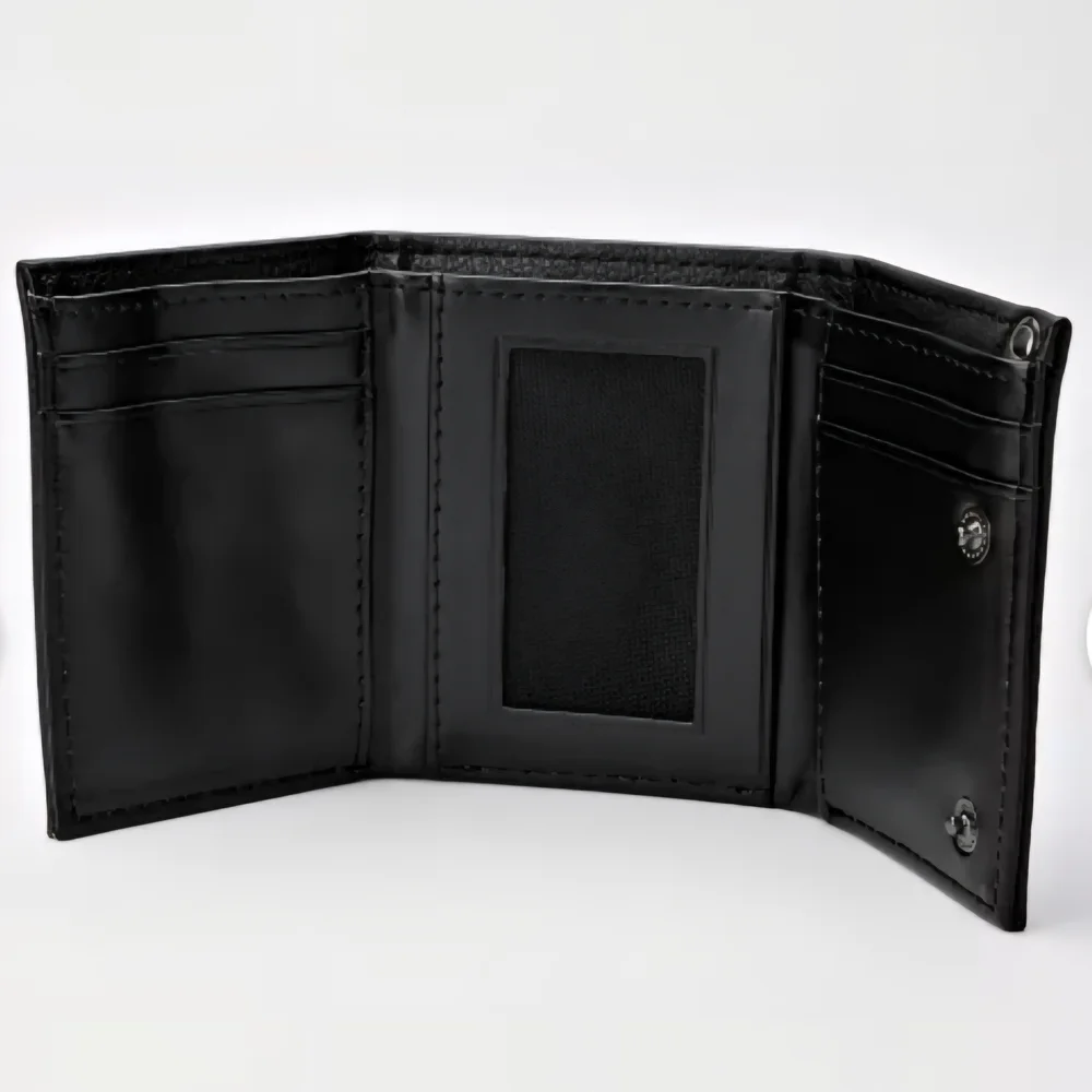 Spencer's Black Embossed Skull Wallet with Chain - Picture 3 of 12